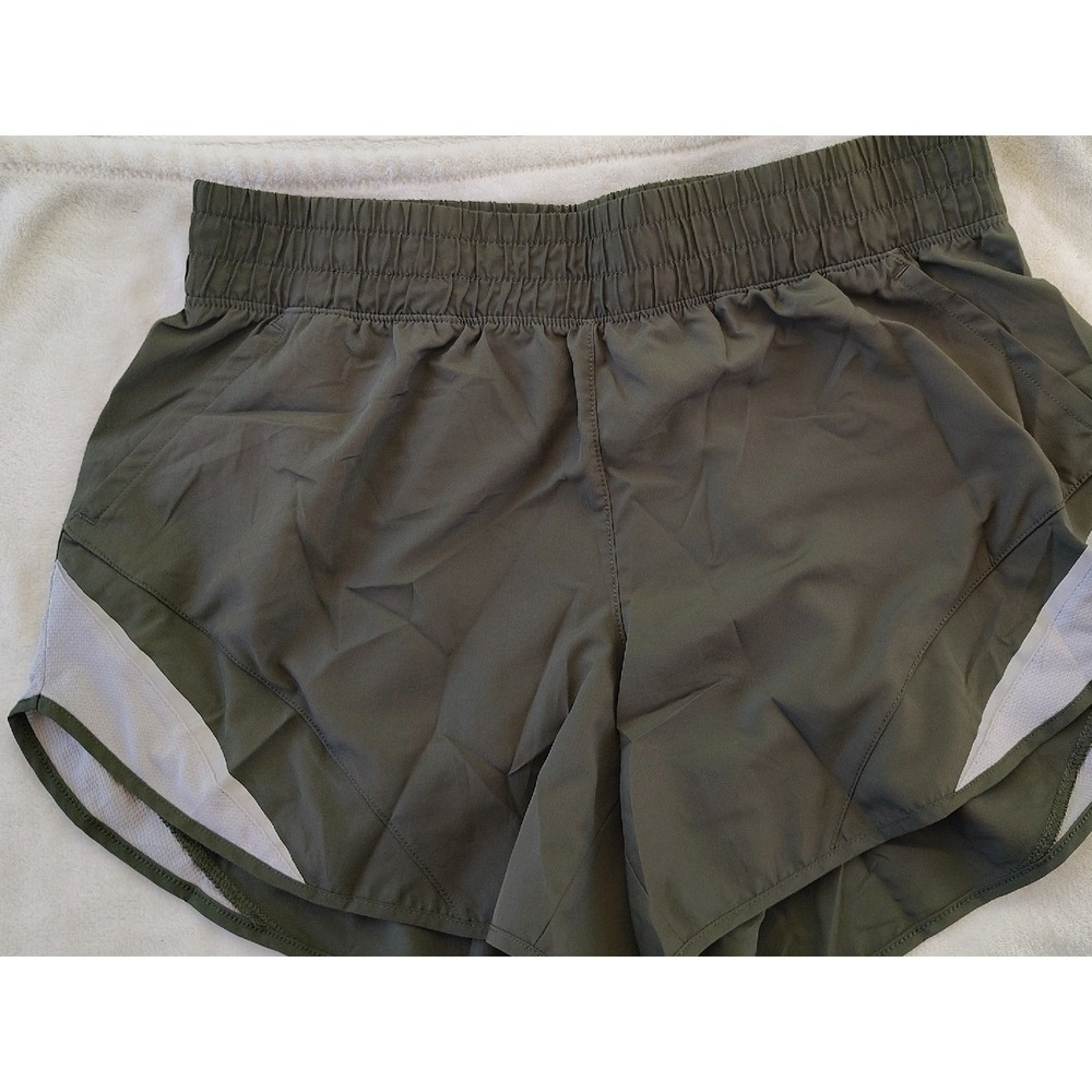 Athletic Works Olive Green Running Shorts Mesh Side Panels Womens Medium 8-10